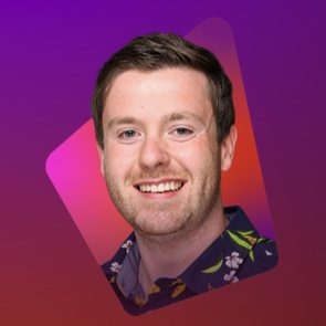 Matthew Ruxton, smiling, in a floral shirt