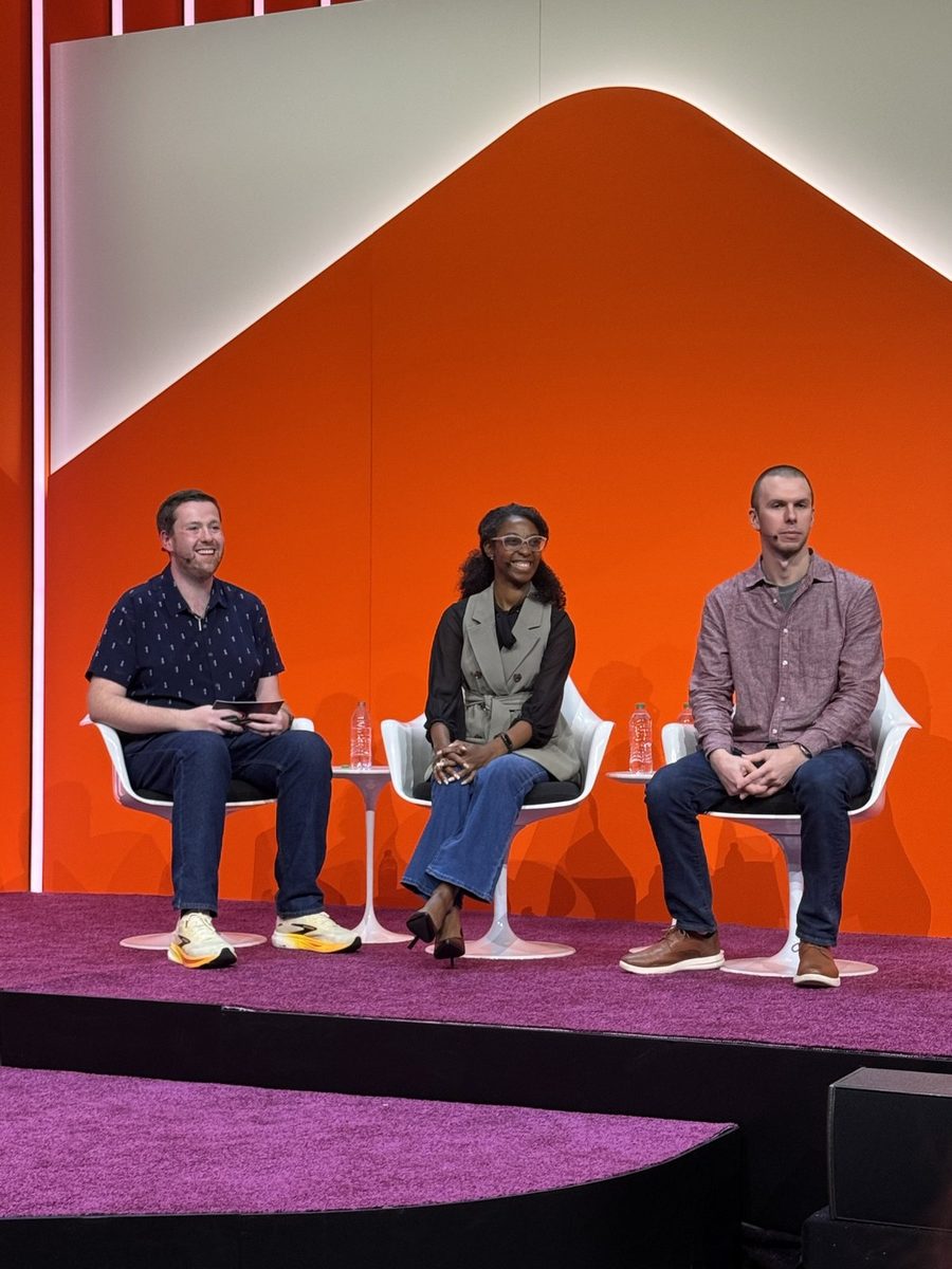 Matthew hosting the Admins Unfiltered panel with two panelists